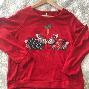 Merry Bunny Mistletoe Christmas Sweater